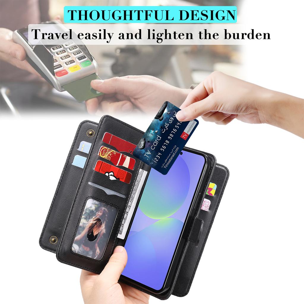 For Samsung Galaxy A37 5G Leather Case with 10 Card Holder Phone Cover Stand