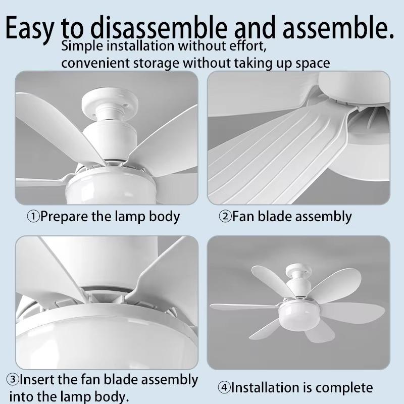 42/52cm Silent Ceiling Fan Lamp Remote Control LED 3 Colors Light Dimmable Bedroom Office Indoor 6 Blades Ceiling Fans Lighting