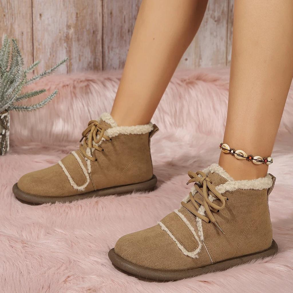 Moda Moda Miękka Podeszwa Śniegowce dla Kobiet 2024 Jesień i Zima Nowe Kaszmirowe Ciepłe Lekkie Wszystkie Codzienne Wełniane Bawełniane Buty