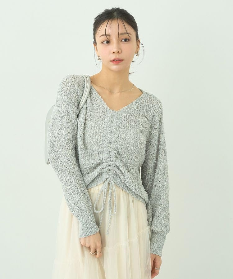 Music Drawstring Knit Pullover Heather Gray [Earth & Ecology] Women's Sweater,