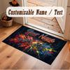 Motorcycle Biker Theme Soft Crystal Velvet Rug Custom Name & Text Print Non Slip Floor Rug for Bedroom Living Room