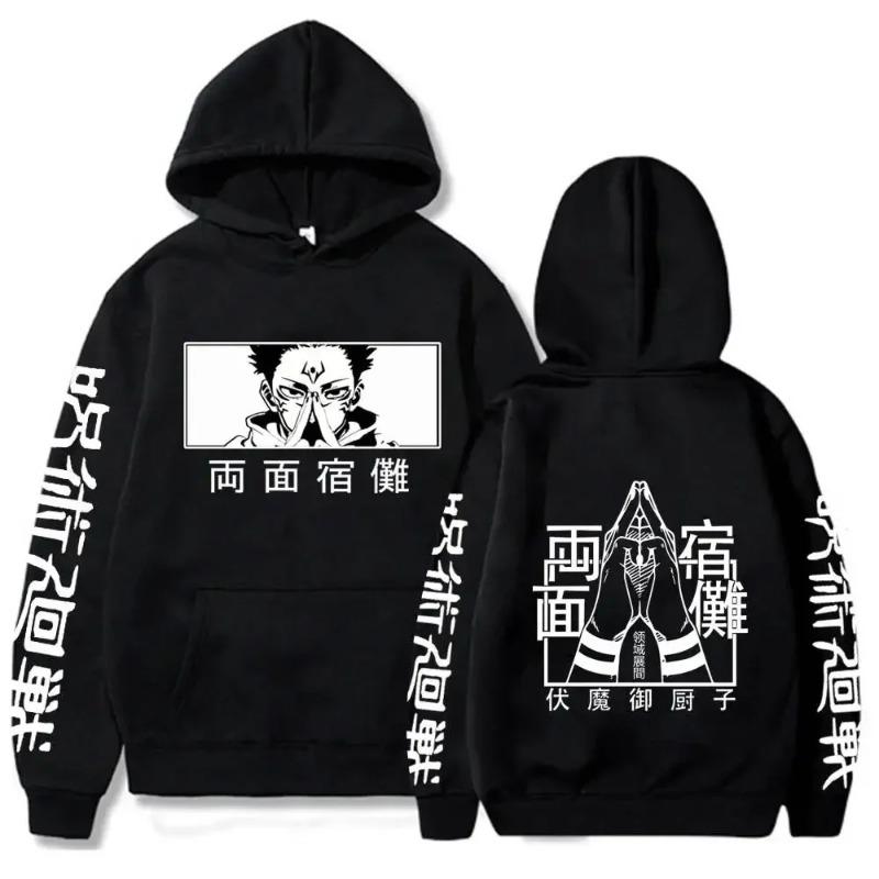 Anime Jujutsu Kaisen Hoodie Ryomen Sukuna Printed Hooded Men Women Sweatshirts Warm Streetwear Pullover