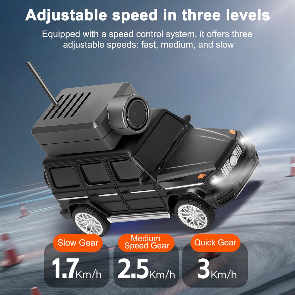 1:64 Mini RC Car, 2.4G FPV Remote Control Toy Car with 720P HD Camera, Gyro, LED Light, APP Controlled Vehicle for Kids