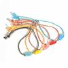 Vnox Trendy Multicolored Ocean-themed Ceramic Fish Woven Bracelet Boho Charm Rope Wristband Friendship Summer Beach Jewelry