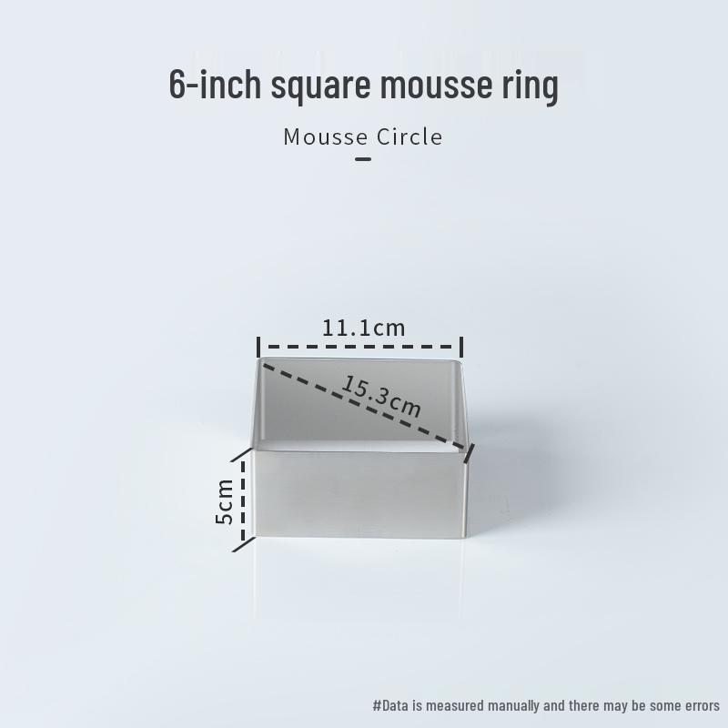 Round Square Heart-Shaped Mousse & Tower Ring, 4-10 Inch, Stainless Steel Baking Mold.
