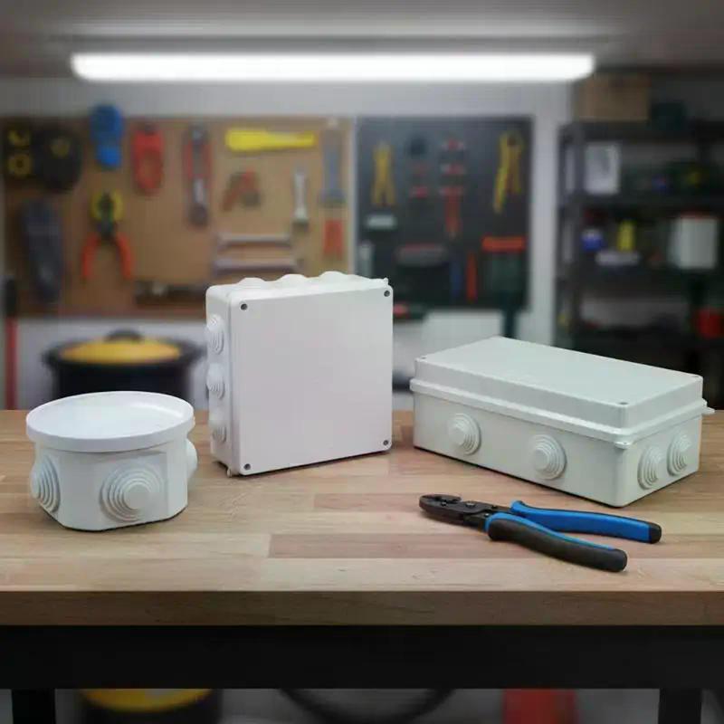 Boîte de jonction étanche IP68 Boîte de dérivation de câble Séparateur de fils électriques avec bouchon en caoutchouc pour projets DIY extérieurs