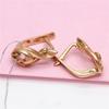 Exquisite Russian Purple Gold Plated Rose Gold Color Gold Exquisite Ear Buckle Fashion Trend Atmosphere Simple Ear Jewelry Women
