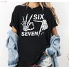 Six Seven 6 7 T Shirt Meme Funny Skeleton Hands Halloween Size S 5xl Vintage Homme Comfortable Designer Clothes