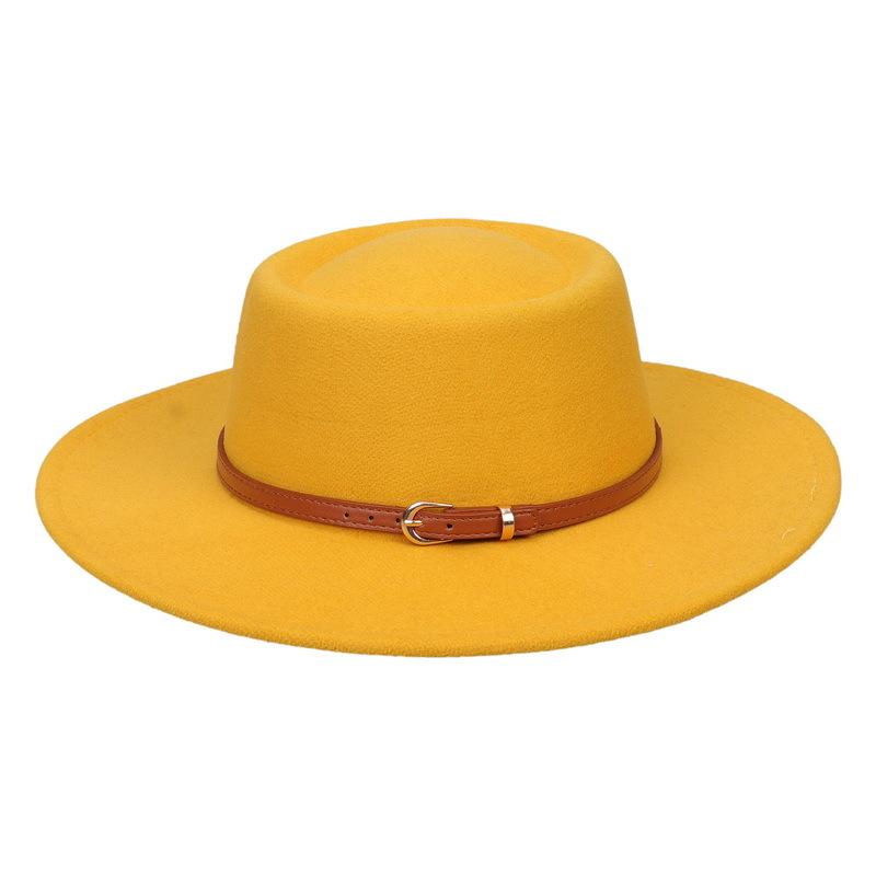 Fedora Hat for Women Men Flat Top Concave Design Autumn Winter Bow Tie Jazz Hat Colorful Unisex Fedora Wide Brim Hat Panama 2022