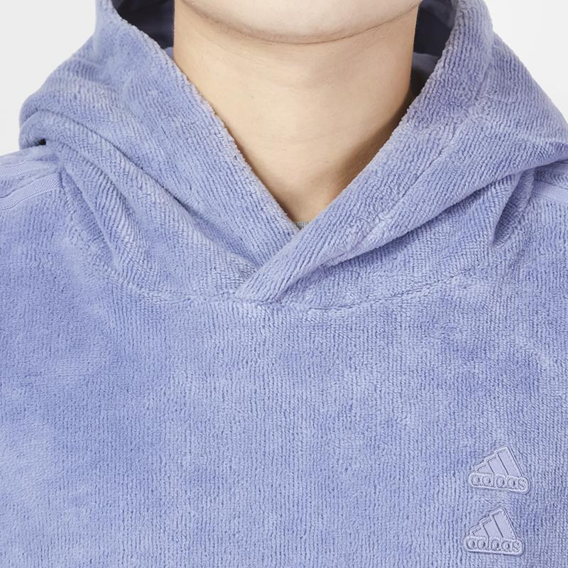 Adidas Sweat à capuche en polaire avec logo brodé et imprimé à rayures pour hommes Hauts Violet clair IA8170