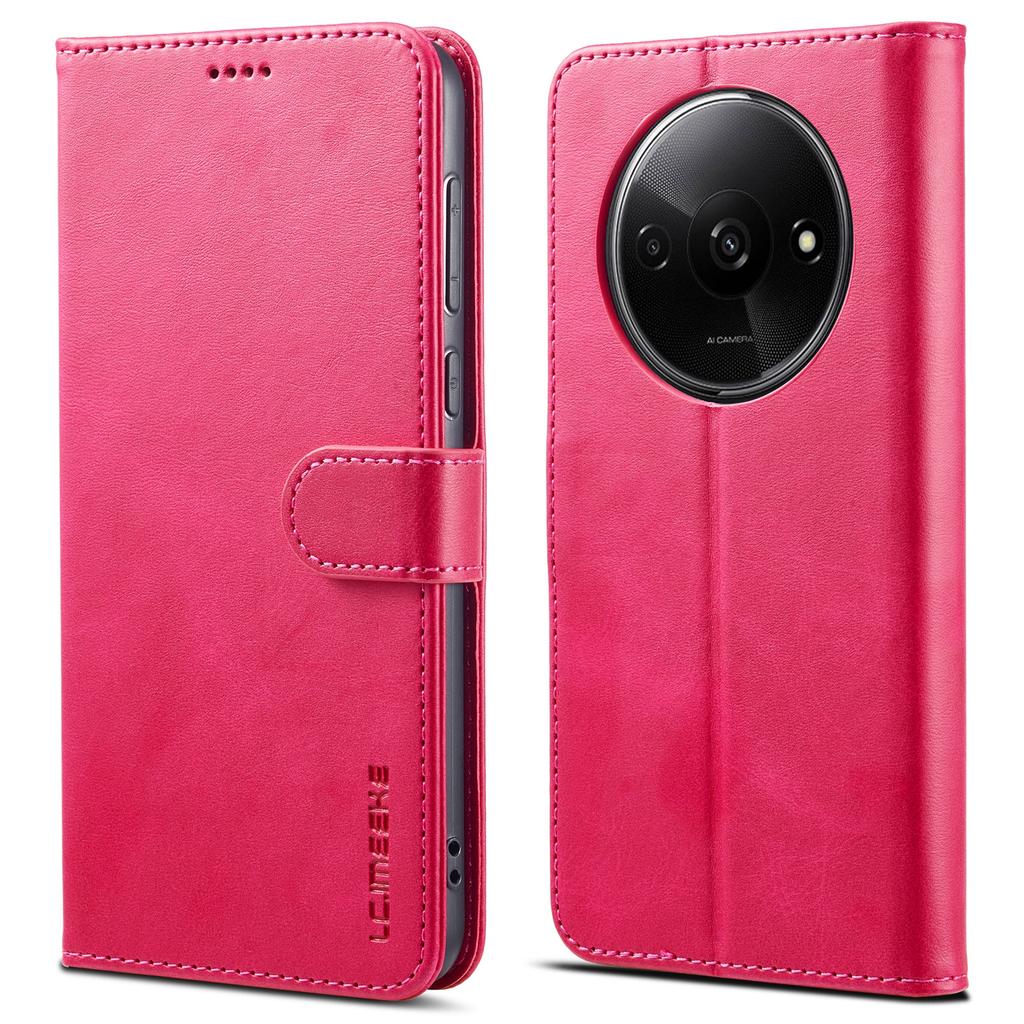 LC.IMEEKE For Xiaomi Redmi A3/Poco C61 4G Case Calf Texture Flip Stand Shockproof Phone Cover