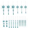 18 Pcs Crystal Christmas Ornaments for Tree Clear Acrylic Snowflake Icicle Hanging Ornaments with Drop Pendants for Winter Wonderland Chandelier