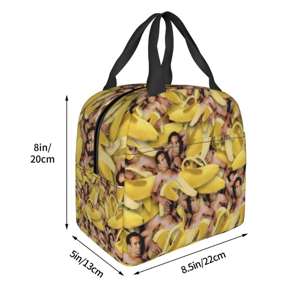 Custom Nicolas Cage Banana Resuable Lunch Box Women Leakproof Thermal Cooler Food Insulated Lunch Bag Kids School Children