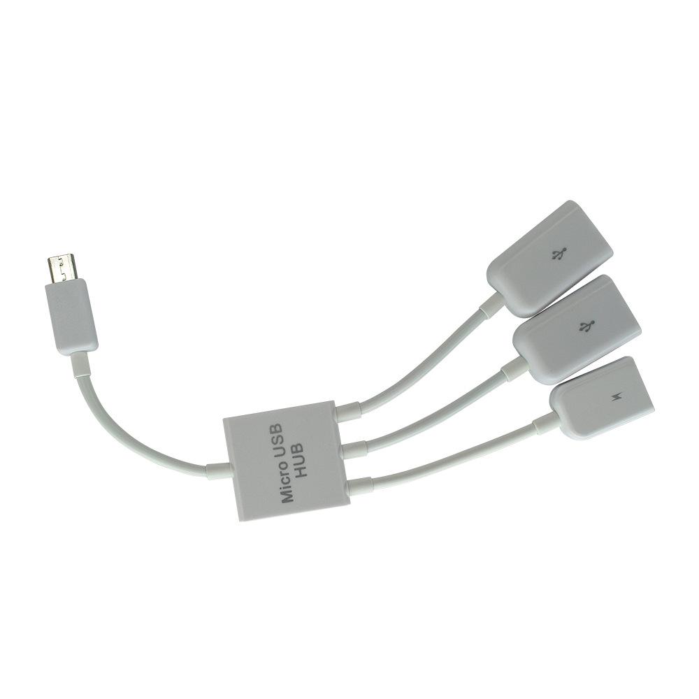 3-Port V8 OTG USB Hub for Mobile - Connects U Disk, Keyboard & Mouse