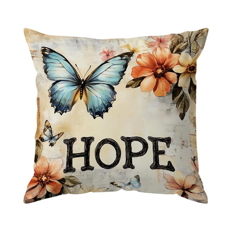 1Pc Flower Butterfly Pillow Cover For Home Living Room Bedroom Sofa Office Decorative Pillowcase Soft Throw Pillows 45X45Cm