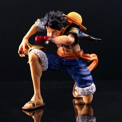 Anime One Piece Luffy Action Figure Blow Kneeling Two Styles Collectible Doll Decoration Model Toys Brithday Gifts Anime Figure
