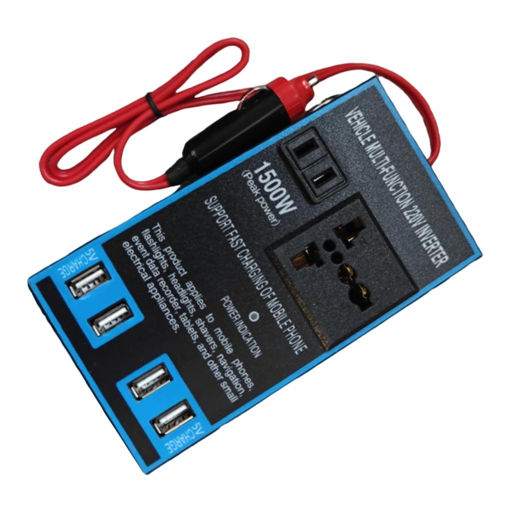 Inwerter Samochodowy 1500W DC12V 24V Do AC220V Konwerter Samochodowy z 4 Portami USB Adapter Ładowarki Samochodowej do Laptopa i Telefonu