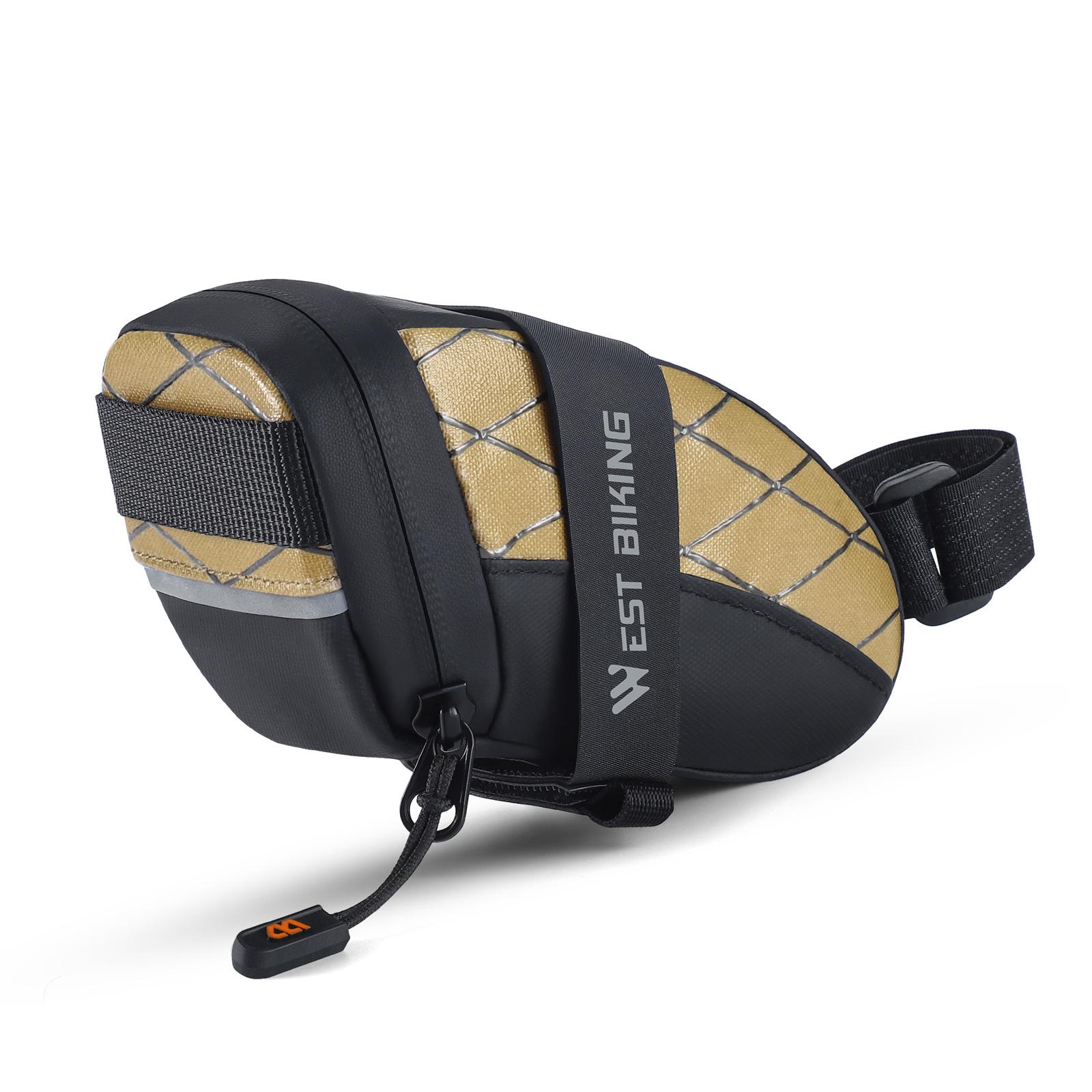 

Сумка для седла велосипеда Водонепроницаемая сумка для велосипеда под сиденьем Сумка для хранения велосипеда с быстросъемным креплением чёрный/жёлтый