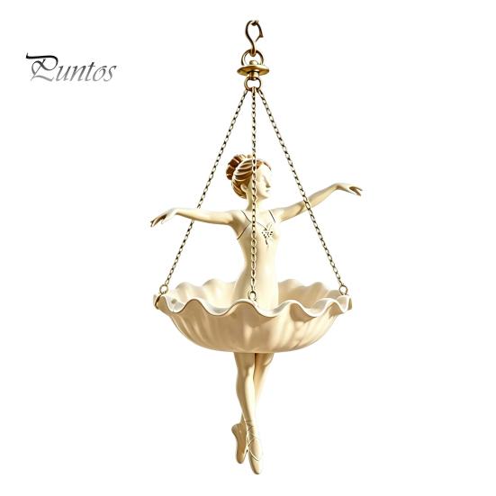 Metal Chain Hanging Planter Ballet Dancer Planter, Cute Resin Ballerina Plant Pot, Elegant Artistic Holder for Trailing Vines Succulents Spider Plants 1pc