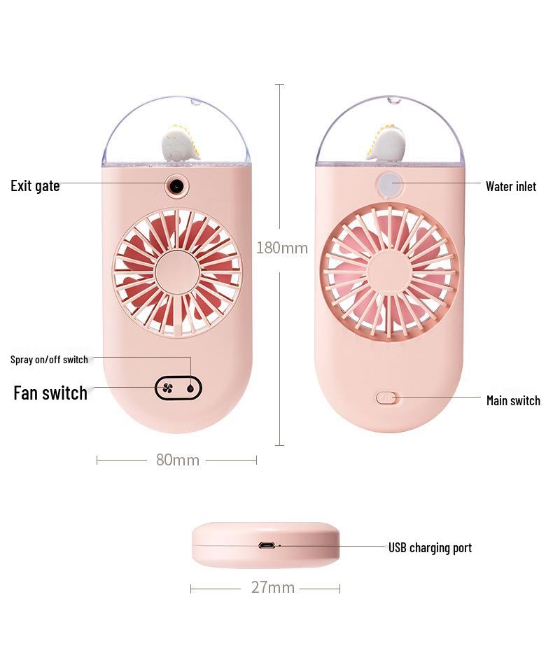 Portable Mini Handheld USB Spray Fan: Rechargeable, Desktop & Cooling for Summer