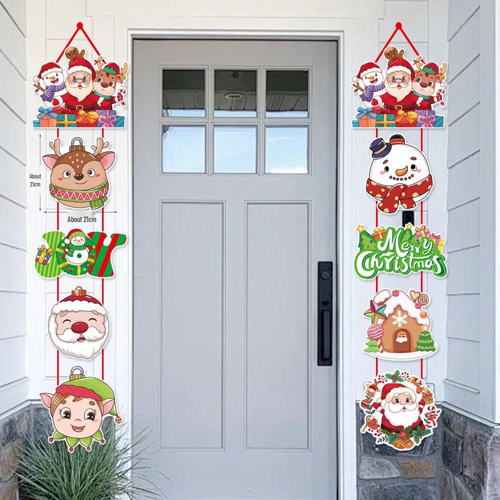 Christmas Door Hanger: Santa Claus and Tree Couplet Ornament