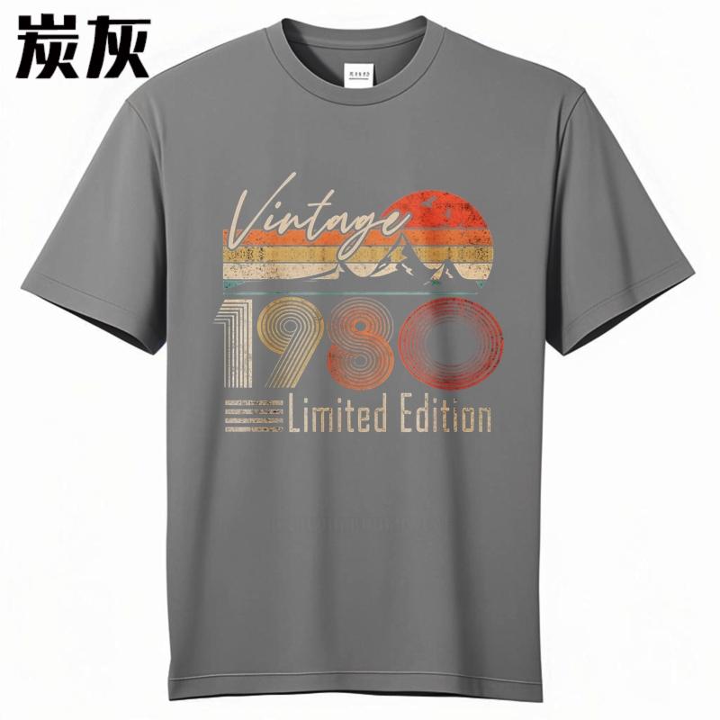 Men Brand Tshirt Streetwear Summer Men T Shirt Vintage 1980 Limited Edition Sunset Mountains Short Sleeve Workout O Neck Tops