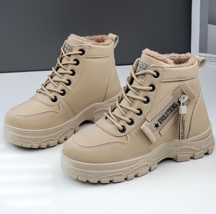 Warm Comfortable Women's Winter Snow Boots with Side Zipper and Fleece Lining Waterproof Shoes