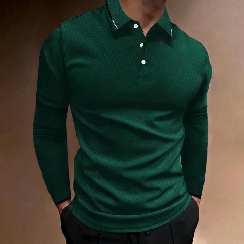 2026 New Men's Hot-selling New Long-sleeved POLO3D Digital Printing Simple Versatile Lapel Casual POLO Shirt