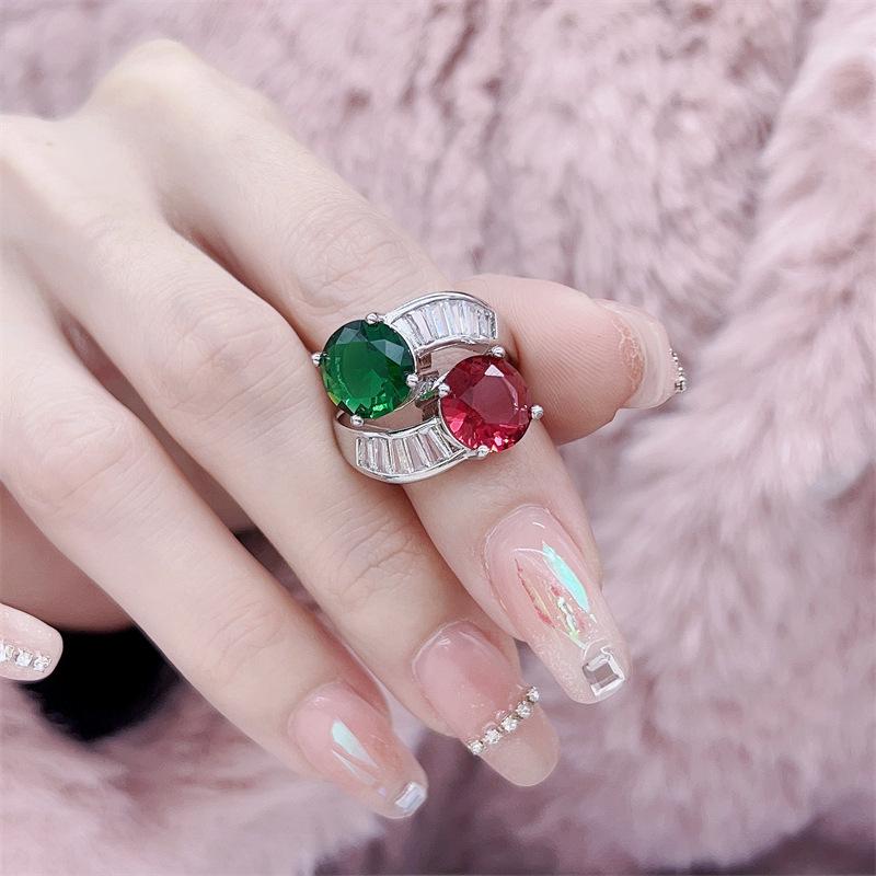 Elegant Gem Candy Adjustable Ring for Women - Luxurious, Versatile Design Adjustable Open