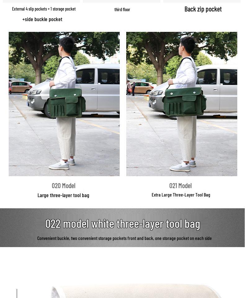 Sturdy Multifunctional Canvas Electrician Tool Bag - Durable, Wear-Resistant Hardware Organizer Pouch