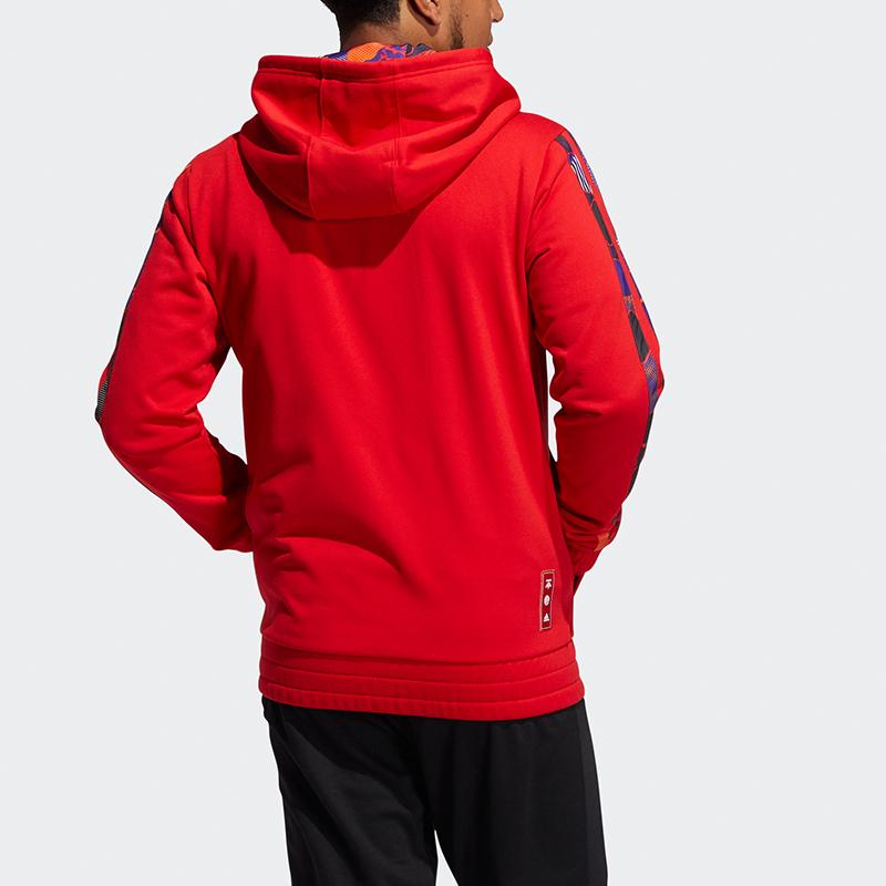 adidas Mic Rose Full-Zip Basketball Casual Hooded Jacket Men Outerwear Crimson GQ1365