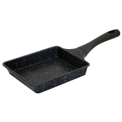 Tafuco Omelet Pan, Frying Pan, Width 15 x Depth 36 x Height 4.5cm, Gas Stove Only, Lightweight, Diamond Marble Coating, Black, F-7113
