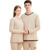 [100% Wool Filling] Men's Thermal Underwear Set, Fleece-Lined Thickened Autumn Top And Bottom, Cold-Resistant Couple's Winter Wear