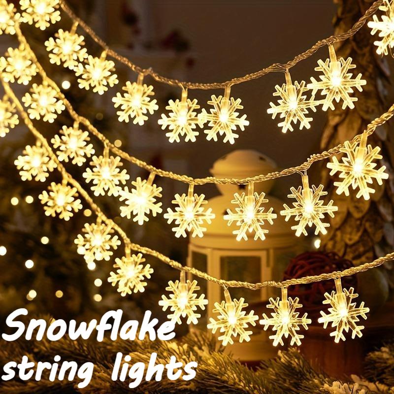 Christmas Snowflake String Lights LED Fairy Lights USB/Battery Powered Garland New Year's Wedding Party Xmas Decorations