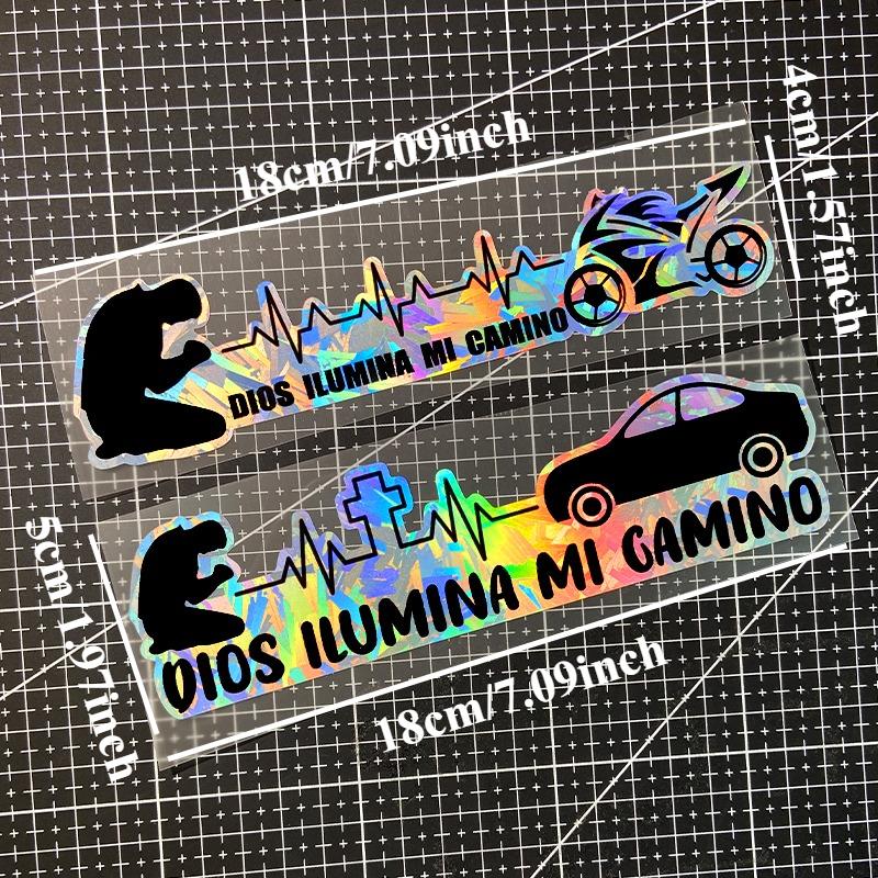 1PC God Light My Way Motorcycle Stickers Waterproof DIY Motorbike Fuel Tank Fairing Car Window Bicycle Universal Vinyl Decals