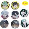 8 Stück Alien Bühnenabzeichen TILL IVAN Cartoon Anime Runder Knopf Anstecknadel Schmuck Schüchternes Paar Brosche für Rucksack Kleidung Sammlerstücke Abzeichen