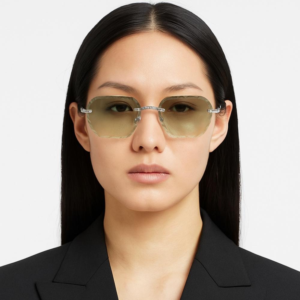 Frameless Rimless Sunglasses Square Driving Eyewear Retro Men Sunglasses  Female