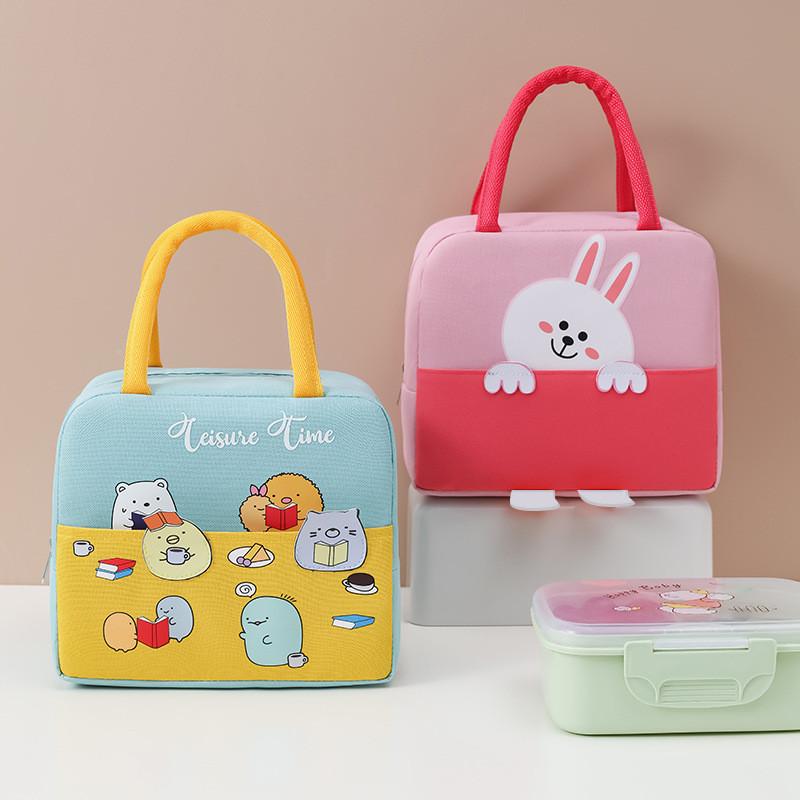 Cartoon Capacity Large Insulated Lunch Bag Wear Resistant Fun Animal Designs
