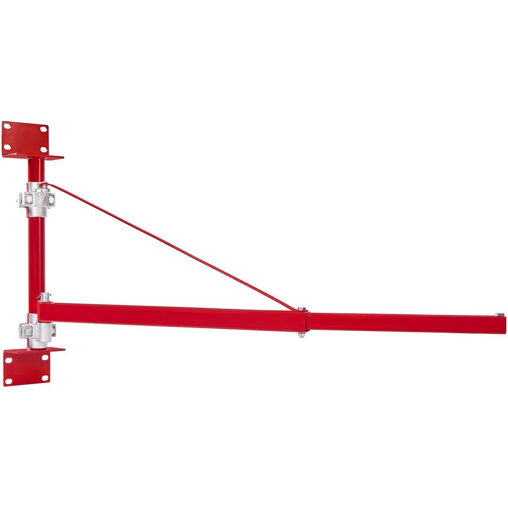 Electric Hoist Support Arm, 600 kg Max Load Capacity, Electric Hoist Holder Swing Arm with Pole, Steel Hoist Frame, 180° Swivel Scaffold Hoist Lifting