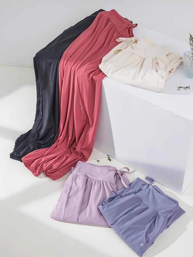 Yomoment Jogger Coupe Ample Yoga Yoga Facile à Bouger Rash Pantalon Noir, Été, Évacuation de l'Humidité, Séchage Rapide, Pantalon, Vêtements de Sport, Pilates, Porter, en,