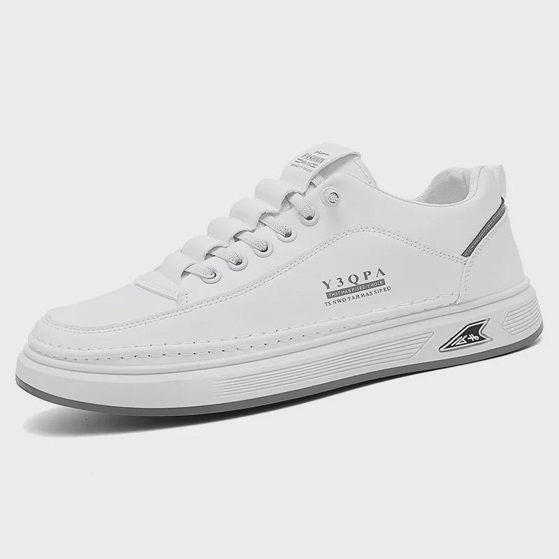 2025 Herren Frühling Freizeit-Sneakers: Trendige britische Leder-Slipper