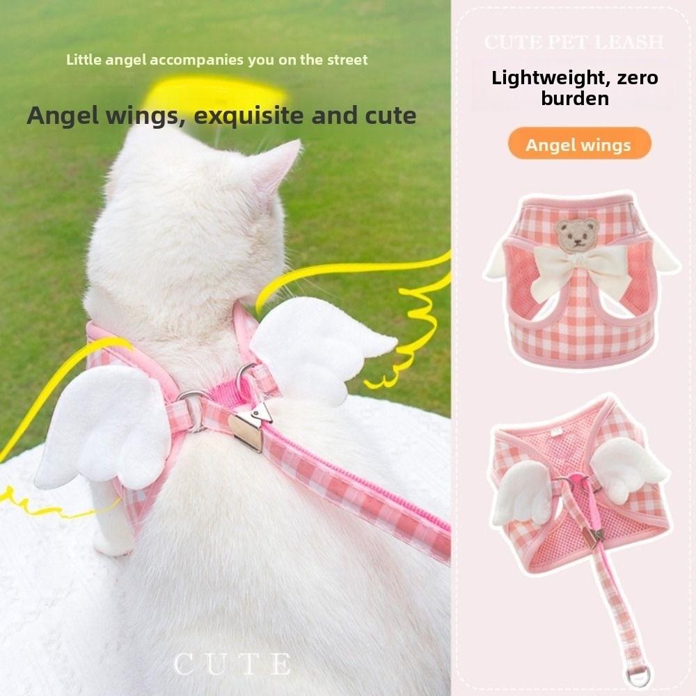 Breathable Cat Dog Harness Set Comfortable Cat Leash Pet Supplies Dog Traction Rope Walking