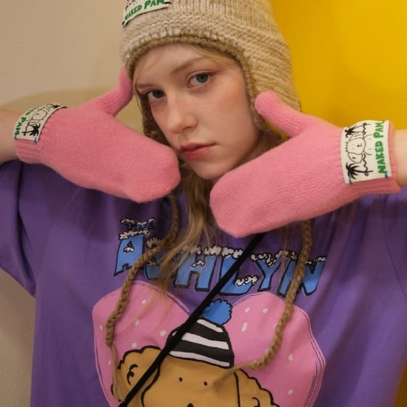 

THE ASHLYNN WOOL MITTEN GLOVES (4 COLORS) RED