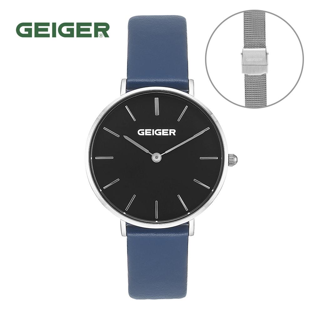 

Geiger GE8033WBNV Женские кожаные часы 32 мм (с дополнительной сетчатой лентой)