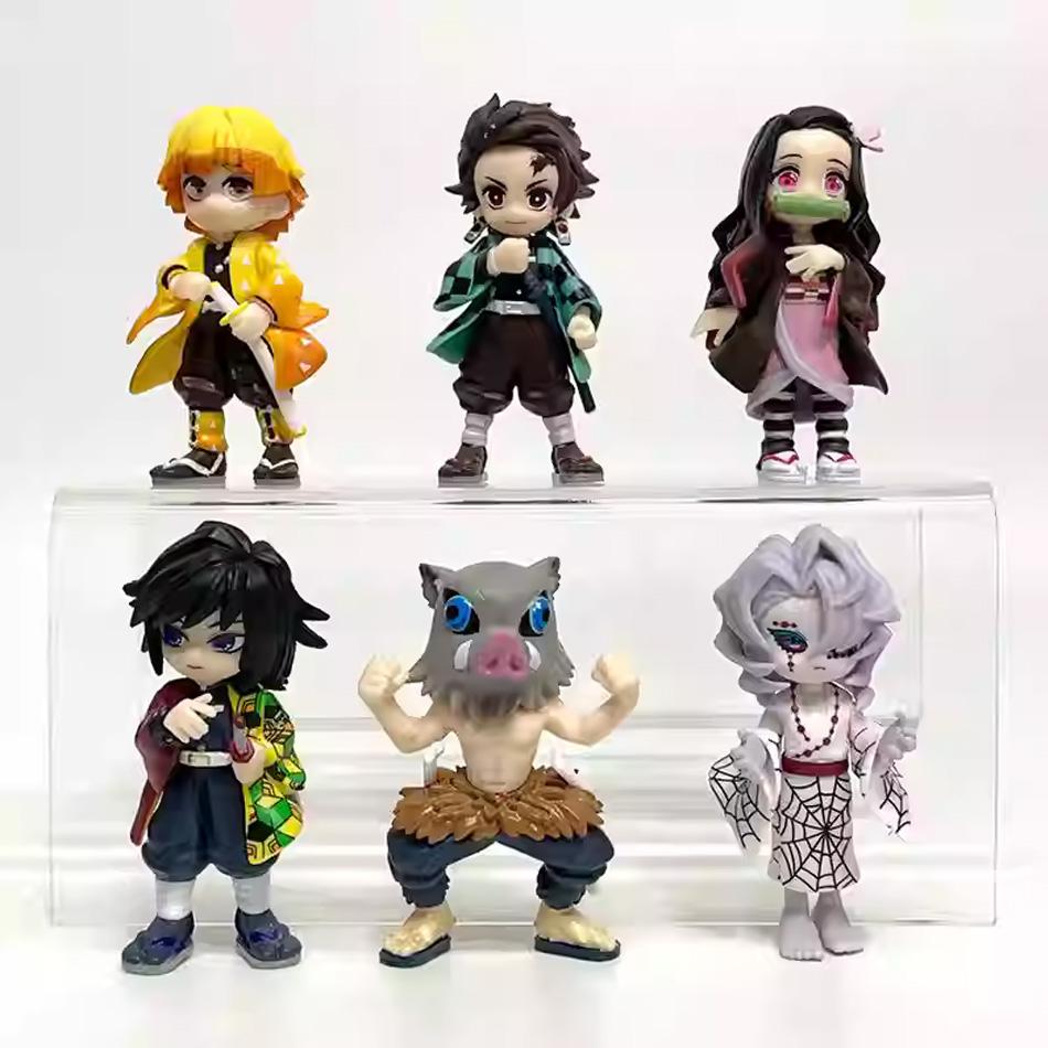 Latest Anime Demon Slayer Figure Blind Box 8cm Kamado Tanjirou Kamado Nezuko Mini Cute Edition Pvc Doll Toy Desktop Ornament Gift