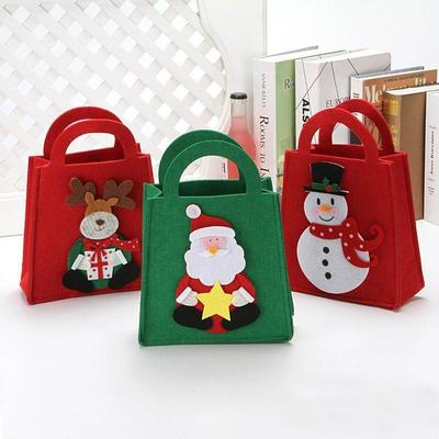 Christmas Bag Reusable Candy Tote Bag Christmas Tote Tote Mini Felt Bag For New Year Kids Present Home Decorations Gift