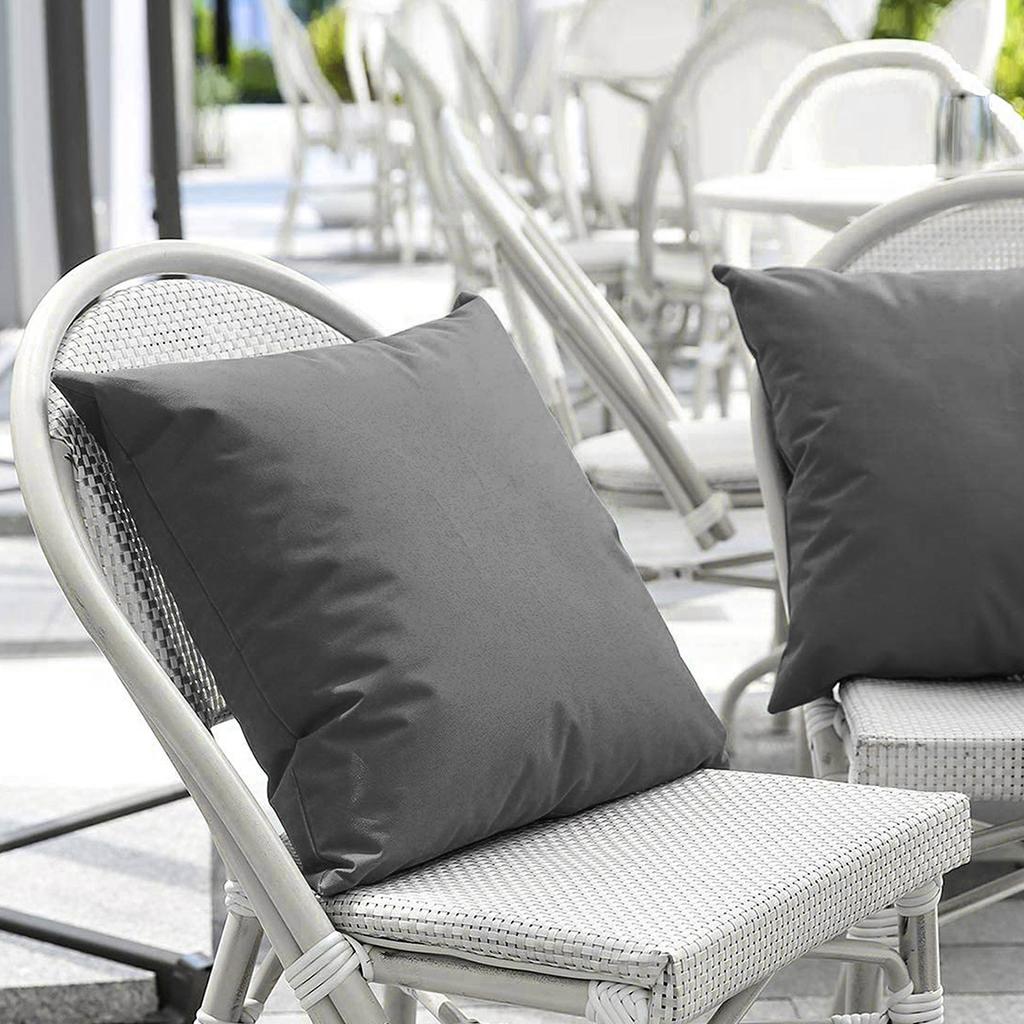 Solid Color Outdoor Waterproof Cushion Cover Candy-colored Simple Rainproof Stain-resistant Throw Pillow Covers for Patio Sofa