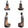 Minimalist Iron Zazen Buddha, Cast Iron Monk Figurine