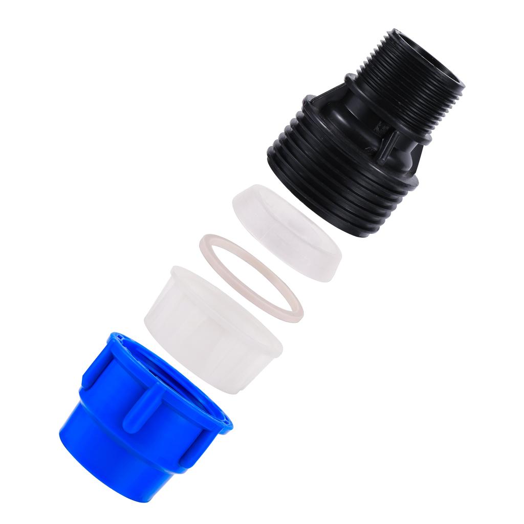 PE Wasserrohr Schnellkupplung 1/2" 3/4" 1"1.2" 1.5" Außengewinde auf ID 20/25/32/40/50mm Nicht Heißschmelzend Reduzierstück Gerade Blau