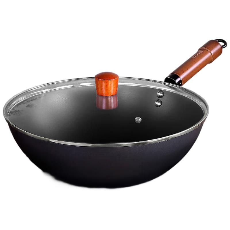 Chui Da Huang 30cm Flat Bottom Iron Wok